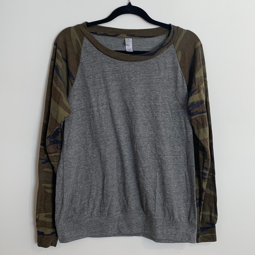 Alternative Apparel Camo Raglan Long-sleeved Shirt